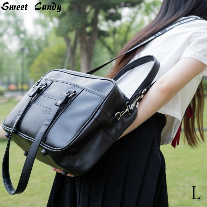 กระเป๋านักเรียนญี่ปุ่นกระเป๋าถือเครื่องแบบนักเรียนมัธยมปลาย-jk-กระเป๋ากระเป๋าสะพายบ่ากระเป๋าหนัง-pu-แมสเซนเจอร์กระเป๋าคอมพิวเตอร์ของผู้หญิง