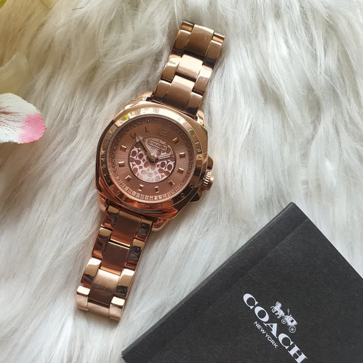 Coach Boyfriend Stainless Steel Rose Gold Tone Crystal Bracelet Women's  Watch Original With 1 Year Warranty For Mechanism | Lazada PH