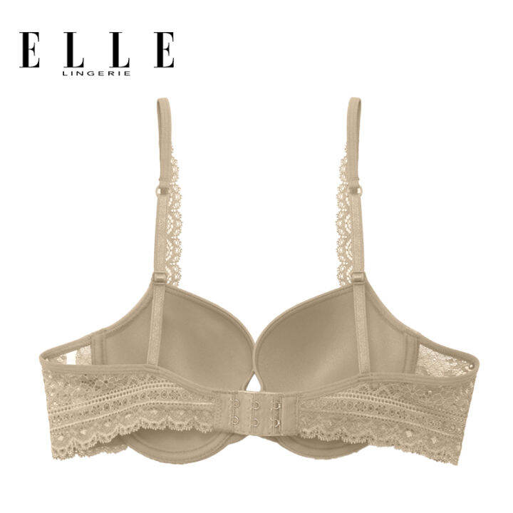 elle-lingerie-moulded-bra-ยกทรงเสริม-push-up-เต้าเรียบตัดต่อลูกไม้-lb7534