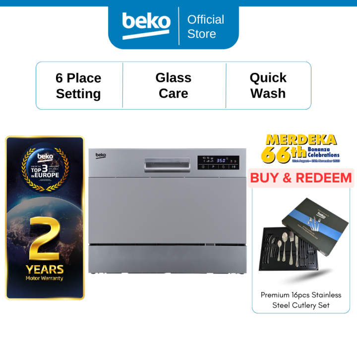 Beko 6 Place Setting Tabletop Dishwasher DTC36610S Lazada