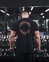 2023New Large-type Men Loose T-shirt Cotton Casual Sporting Oversized Tee Shirt Gym Running Streetwear Fitness Sports Clothing