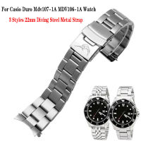 3 รูปแบบดำน้ำเหล็กสายรัดโลหะสำหรับ Casio Duro Mdv107-1A MDV106-1A สายรัดข้อมือนาฬิกา 22 มม. สายนาฬิกาอะไหล่-Meqiao ke