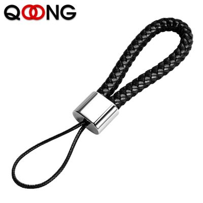 High Quality Leather Rope Lanyard Key Chain For Car Hand Woven Key Rings Couple Auto Gift Detachable Metal Luxury Keychains S62