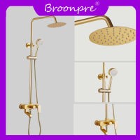 BROONPRE ก๊อกน้ำฝักบัวอาบน้ำพื้นที่อลูมิเนียมสีทองก๊อกน้ำอ่างอาบน้ำห้องน้ำฝักบัวโบราณก๊อกน้ำผสมหัวฝักบัว