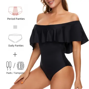 Girls Seamless Swimwear Menstrual Panties 4-layer Leakproof Sexy Leopard  Bikini Fast Absorption Summer Beachwear Period Swimsuit