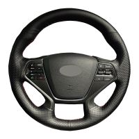 【YF】 Car Steering Wheel Cover For Hyundai Sonata 9 2015-2017 (4-Spoke) Customize Wrap Microfiber Leather Hand Sewing