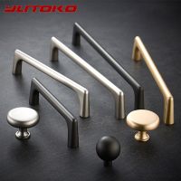 【hot】 YUTOKO Cabinet handle Gray Gold Door Handles Zinc Alloy Drawer Knobs Pulls Handle Hardware