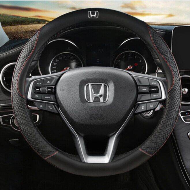 Bọc Vô Lăng Ô Tô Honda (Hình Tròn Màu Đen) Da Phù Hợp Cho Mọi Loại Xe Honda  Accord City Civic CRV HRV Jazz Odyssey Stream CRZ 38CM 