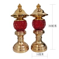 Youyi โคมไฟพระราชวังอัลลอย Y5026สีแดงปลั๊กไฟเครื่องประดับ Lampu Buddha ฐานโลหะโคมไฟพระราชวัง1