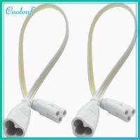 COOLEAF 2pcs พลาสติกพีวีซีพลาสติก สายไฟเชื่อมต่อหลอดไฟ LED 3Pin ทองแดงทองแดง .ค่าาาท่อ LED แบบบูรณาการสามหลุมเสียบลวด ทนทานต่อการใช้งาน สีขาวขาว 3Pin สายเคเบิลเชื่อมโยงสายเคเบิลแบบบูรณาการ อุปกรณ์สำหรับช่างไฟฟ้า