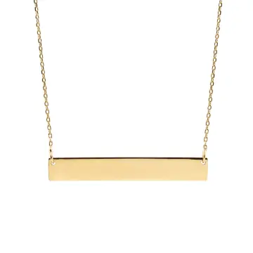 Gold bar clearance personalised necklace