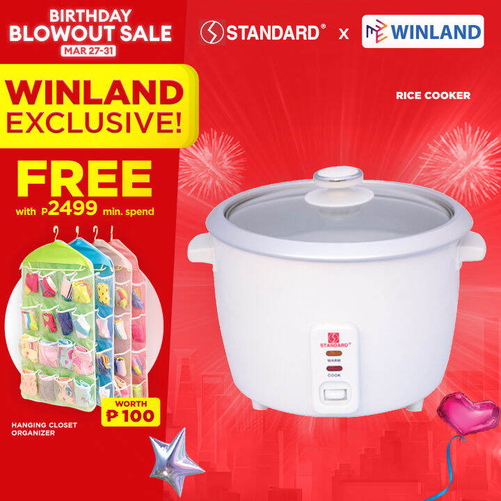 STANDARD Appliances by Winland Fast Cooking Rice Cooker 1.8 Liter with