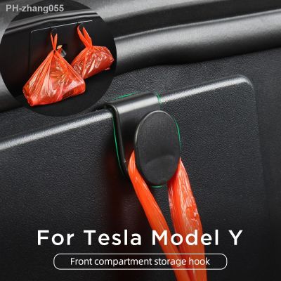 Front Trunk Storage Hook For Tesla Model Y 2022 2023 Car Interior Functional Modification Accessories Bags Umbrella Hanger Clips