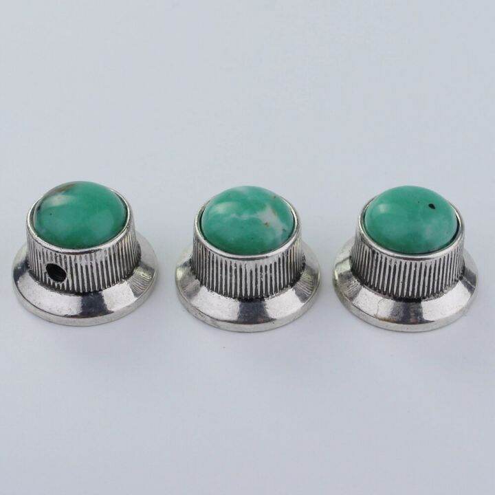 guyker-potentiometer-knob-electric-guitar-bass-metal-control-volume-knob-hat-type-green-turquoise-surface-guitar-bass-accessories