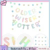 WINOMO 1 ชุดการตกแต่งงานเลี้ยงวันเกิดเก่าแก่ที่ฉลาดกว่า Hotter Birthday Banner Bunting Hanging Banner