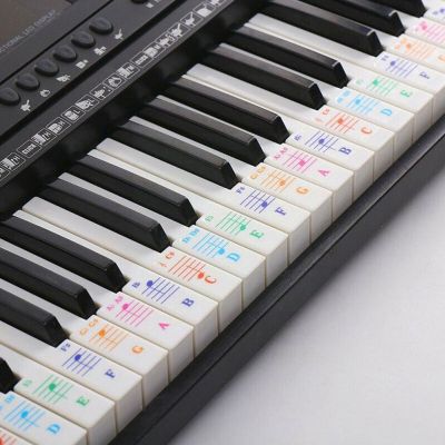 Transparent Piano Board Stickers Electronic Board Piano Stave Note Sticker Symbol For White S U5p2