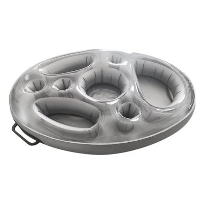 1 Piece Inflatable Floating Row Swimming Pool Float Food Beer Tray Grey PVC Inflatable Floating Row