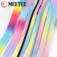 ✥▦ 3/5/10Meters 5 Printed Rainbow Nylon Zipper Tape Decorative Continuous Zip for Jacket Bag Clothes Repair Kit Sewing Accessories