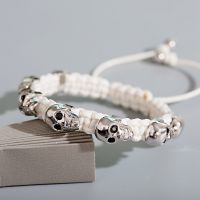 Fashion Skeleton Bracelets &amp; Bangles Homme Handmade Luxury CZ Zircon Hippie Braided Bracelet Pulseras