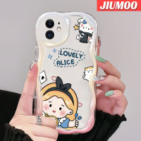 เคส JIUMOO สำหรับ iPhone 11 Pro 11 Pro Max เคสการ์ตูนน่ารักอลิซเด็กผู้หญิงเนื้อครีมขอบคลื่นนุ่มเคสมือถือกันกระแทกแบบใสที่สร้างสรรค์ปลอกโปร่งใสลายกล้องถ่ายรูปเรียบง่ายฝาครอบป้องกันอ่อนโยน