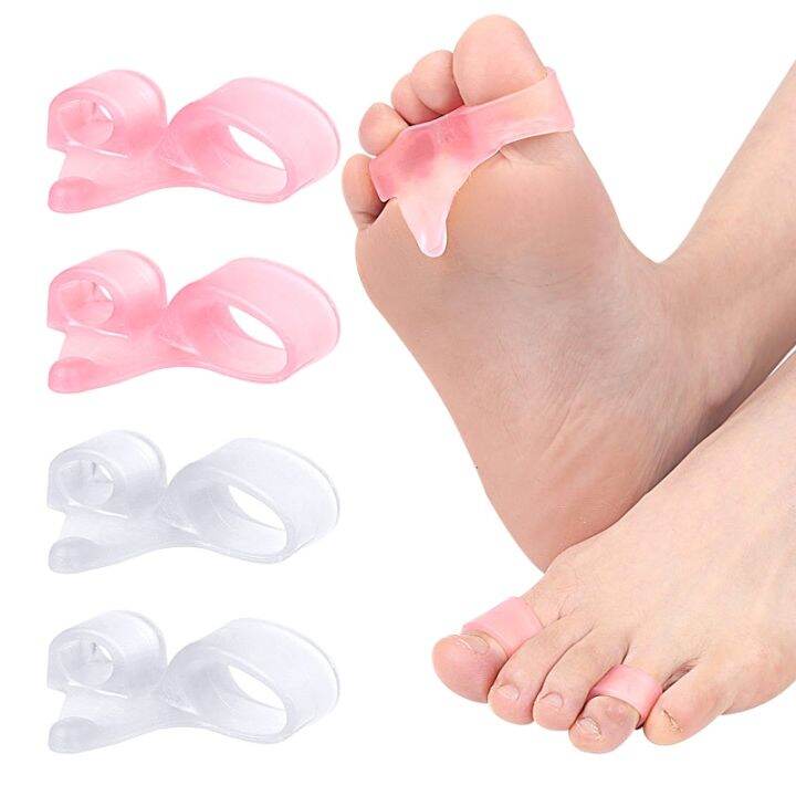 1pair-silicone-gel-straightener-two-hole-toe-separator-fingers-protector-bunion-adjuster-hallux-valgus-foot-care-pedicure