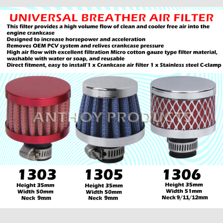 Universal Breather Filter for Cars and Motorcycles Mini Filters Lazada
