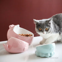 Octopus-shaped cat bowl ceramic high feet anti-overturning protection cervical rice bowl dog bowl cat drinking water food bowl