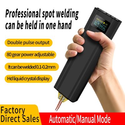 1Set 80-Gear OLED Digital Display Spot Welder Dual-Pulse Battery Cell Portable