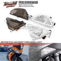 โคมไฟแสดงสัญญาณเลี้ยว LED ด้านหน้าสำหรับ KAWASAKI ZX6R Z1000SX NINJA 250 400 650 300 1000 SX 1000SX ไฟมอเตอร์ไซค์กระพริบ