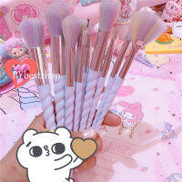 brush set（รีวิวเยอะมาก+ราคาพิเศษสุด）แปรงแต่งหน้า 10 ชิ้น ขนนุ่ม แปรงแต่งหน้ามืืออาชีพ แปรงรองพื้น แปรงเครื่องสำอาง10 ชิ้น  (ด้ามหยัก)