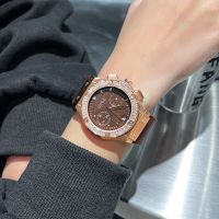 Ancient European watch womens big dial rhinestone temperament heavy industry womens watch 2021 multi-functional silicone strap fashion watch 【QYUE】