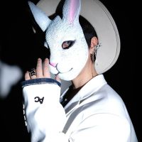 Cosplay Bunny Mask Half Face Animal White Rabbit Mask Punk Cosplay Anime Purim Easter Carnival Party Masquerade Mardi Gras Mask