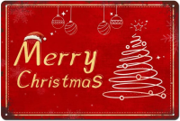 Lupeishop Vintage Christmas Decor Signs-ป้ายโลหะอลูมิเนียมสำหรับ Home Kitchen Wall Decorations - Merry Xmas และ Happy New Year Gift-เพิ่มความรื่นเริงให้กับบ้านของคุณ