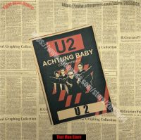 【Thriving】 Alphaprint U2โปสเตอร์โบราณย้อนยุคภาพโปสเตอร์วงร็อคย้อนยุคอังกฤษแบบไอริชคราฟท์คาเฟ่ร้านอาหารหอพักย้อนยุค