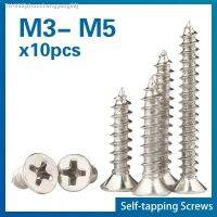 ◙◕❁ 10pcs/lot M1 M1.2 M1.4 M1.7 M2 M2.6 Mini 304 stainless steel Cross Phillips Flat Countersunk Head Self-tapping Wood Screw