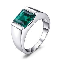 Alloy Imitation Blue Emerald Men 39;s Ring Classical Green Blue Crystal Stone Ring Male Accessories Party Vintage Jewelry