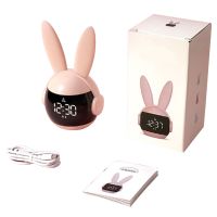 1 Piece Cute Bunny Wake Up Light Nap Timer Rechargeable Alarm Clock Rechargeable