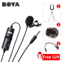 BOYA BY-M1 Lavalier Lapel Microphone 3.5mm Audio Video Photography Recording for Android Mac Vlog Mic for DSLR Camera