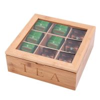 Latest Bamboo Wooden Tea Box Coffee Tea Bag Storage Holder Organizer For Kitchen Cabinets Home Tea Jewelry Holders Wholesale