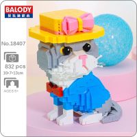 Balody 16407 Animal World Persian Cat Kitten Bow Hat Pet Doll Model Mini Diamond Blocks Bricks Building Toy for Children no Box