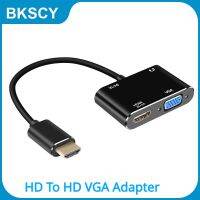 ◇ HDMI-Compatible To HDMI-Compatible VGA Female Double Screen Display Adapter for TV Projector Laptop HDMI-Compatible Converter