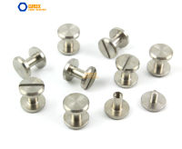 25 Set 10*7mm 304 Stainless Steel Rivet Chicago Screw for Leather Craft Flat Head