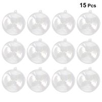 15pcs 5cm Transparent Plastic Fill-able Hollow Sphere Xmas Hanging Ornament Party Wedding Decor Colanders Food Strainers