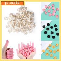 GOTORADE 100/300PCS กันลื่น แบบใช้แล้วทิ้ง เครื่องมือทำเล็บ ถุงมือป้องกันปลายนิ้ว ปลอกนิ้ว เตียงเด็ก ถุงมือยาง