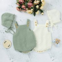 Baby Spring Autumn Clothes Set Knitted Romper Triangle Crotch Button One-Piece Jumpsuit+Hats Toddler Baby Boys Girls 2Pcs  by Hs2023