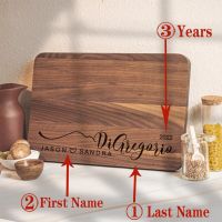 New carved pattern cutting board beech custom personalized text walnut cutting board household durable steak board Preparation  Cutting Boards