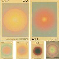 Positive Aura Wall Art สำหรับตกแต่งห้อง Colorful Gradient โปสเตอร์พาสเทลเดนมาร์กเพื่อยกระดับจิตวิญญาณและจิตใจของคุณ