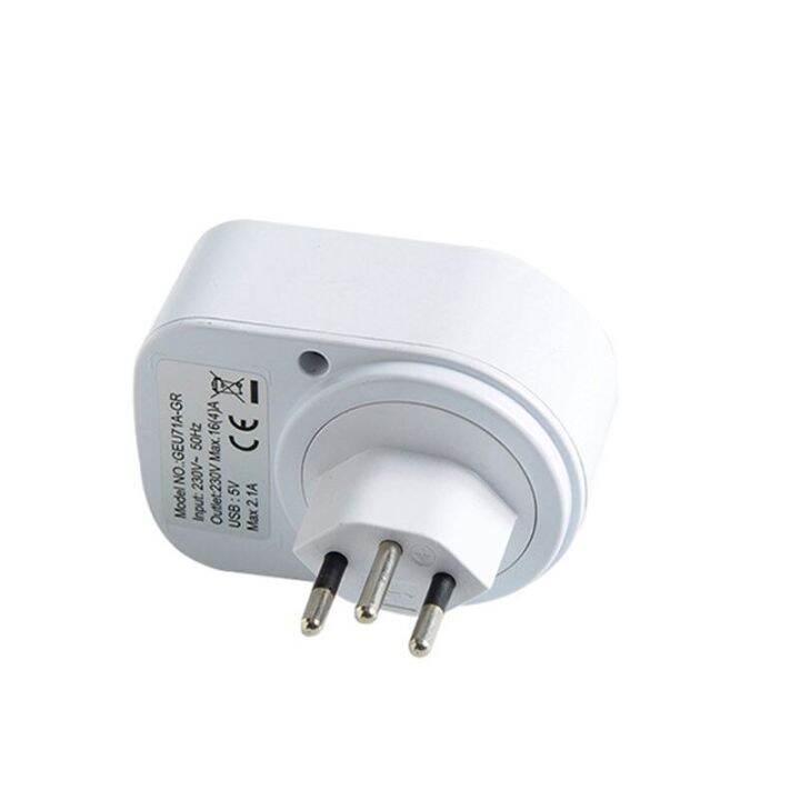 2020ใหม่5v-2-1a-swwe-ปลั๊กแปลงไฟพอร์ตที่ชาร์จ-usb-คู่1เต้ารับ-ac-180c-การหมุน