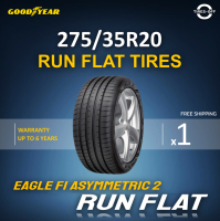 Goodyear 275/35R20 EAGLE F1 ASYMMETRIC 2 RUN FLAT ยางใหม่ ผลิตปี2022 ราคาต่อ1เส้น มีรับประกันจากโรงงาน แถมจุ๊บลมยาง ยางรันแฟลต ขอบ20 ขนาด 275/35R20 RUN FLAT จำนวน 1 เส้น