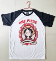 เสื้อยืด คอกลม แขนสั้น ลายการ์ตูน One Piece วันพีซ สีขาว สลับสีดำ Size L ของใหม่ 100% ผู้หญิง ผู้ชาย ทรงตรง Unisex T-Shirt